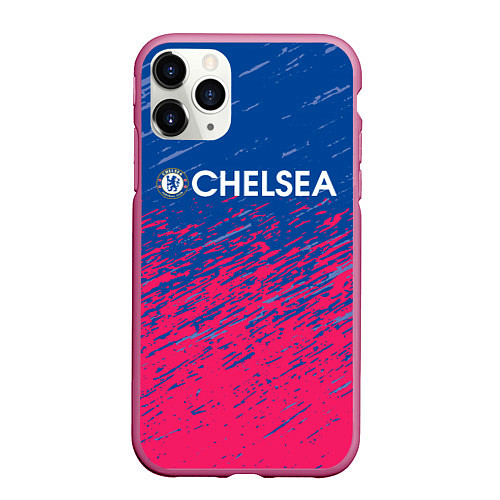 Чехол iPhone 11 Pro матовый Chelsea Челси / 3D-Малиновый – фото 1