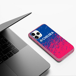 Чехол iPhone 11 Pro матовый Chelsea Челси, цвет: 3D-малиновый — фото 2