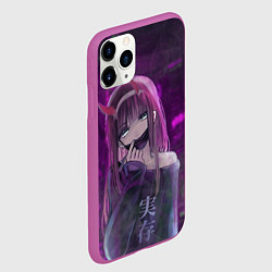 Чехол iPhone 11 Pro матовый Zero Two in mask, цвет: 3D-фиолетовый — фото 2