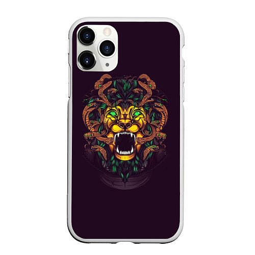 Чехол iPhone 11 Pro матовый LION / 3D-Белый – фото 1