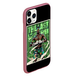 Чехол iPhone 11 Pro матовый Исраэль Адесанья, цвет: 3D-малиновый — фото 2