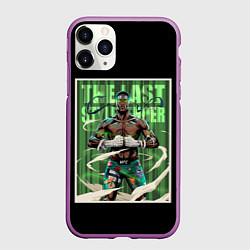 Чехол iPhone 11 Pro матовый Исраэль Адесанья, цвет: 3D-фиолетовый