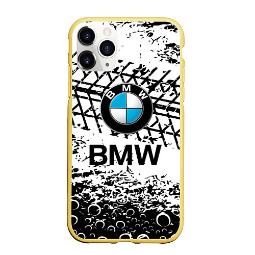 Чехол iPhone 11 Pro матовый BMW / 3D-Желтый – фото 1