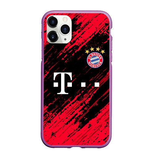 Чехол iPhone 11 Pro матовый BAYERN MUNCHEN БАВАРИЯ / 3D-Фиолетовый – фото 1