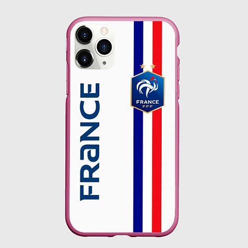 Чехол iPhone 11 Pro матовый СБОРНАЯ ФРАНЦИЯ / 3D-Малиновый – фото 1