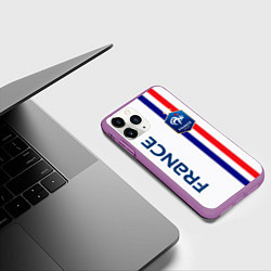 Чехол iPhone 11 Pro матовый СБОРНАЯ ФРАНЦИЯ, цвет: 3D-фиолетовый — фото 2