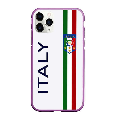 Чехол iPhone 11 Pro матовый СБОРНАЯ ИТАЛИИ / 3D-Фиолетовый – фото 1