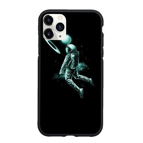 Чехол iPhone 11 Pro матовый КОСМИЧЕСКИЙ БАСКЕТБОЛ / 3D-Черный – фото 1