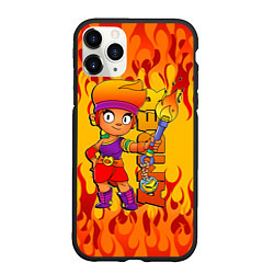 Чехол iPhone 11 Pro матовый Brawl Stars - Amber, цвет: 3D-черный