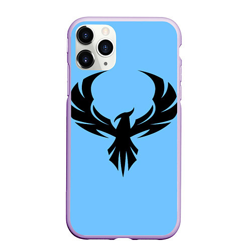 Чехол iPhone 11 Pro матовый Птица феникс / 3D-Сиреневый – фото 1