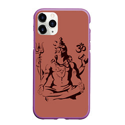 Чехол iPhone 11 Pro матовый Бог Шива, цвет: 3D-фиолетовый