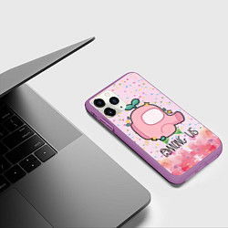 Чехол iPhone 11 Pro матовый Among Us girl, цвет: 3D-фиолетовый — фото 2