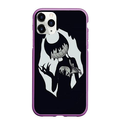 Чехол iPhone 11 Pro матовый Bendy And The Ink Machine / 3D-Фиолетовый – фото 1