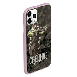Чехол iPhone 11 Pro матовый Спецназ России, цвет: 3D-розовый — фото 2