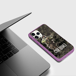 Чехол iPhone 11 Pro матовый Спецназ России, цвет: 3D-фиолетовый — фото 2