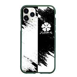 Чехол iPhone 11 Pro матовый ЧЁРНЫЙ КЛЕВЕР BLACK CLOVER, цвет: 3D-темно-зеленый