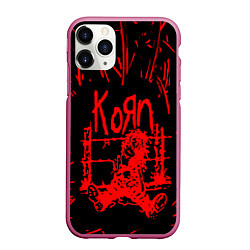 Чехол iPhone 11 Pro матовый Korn, цвет: 3D-малиновый
