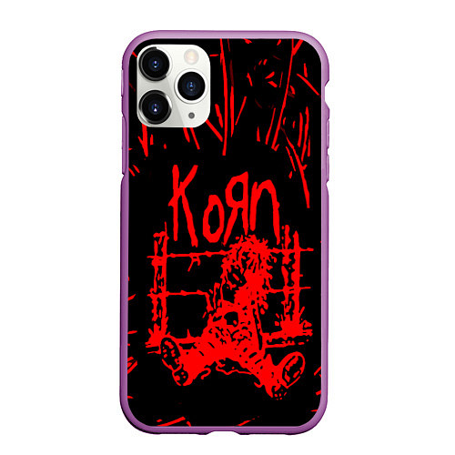 Чехол iPhone 11 Pro матовый Korn / 3D-Фиолетовый – фото 1