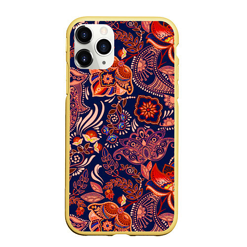 Чехол iPhone 11 Pro матовый Ornament-$ / 3D-Желтый – фото 1