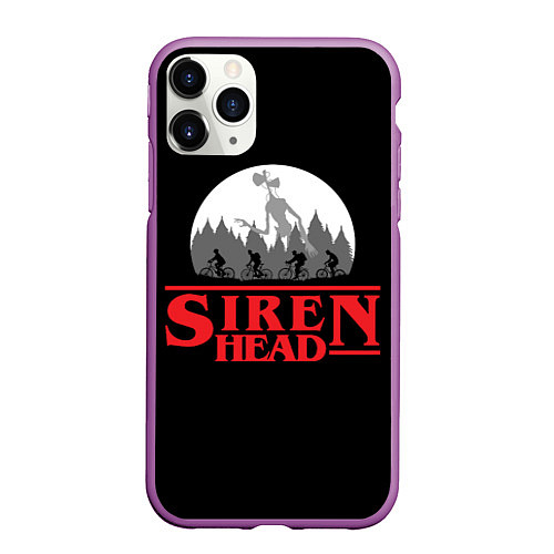 Чехол iPhone 11 Pro матовый Siren Head / 3D-Фиолетовый – фото 1