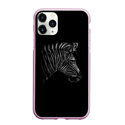 Чехол iPhone 11 Pro матовый Зебра / 3D-Розовый – фото 1