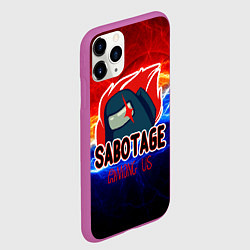 Чехол iPhone 11 Pro матовый Among us sabotage, цвет: 3D-фиолетовый — фото 2