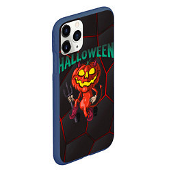 Чехол iPhone 11 Pro матовый Halloween, цвет: 3D-тёмно-синий — фото 2