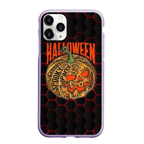 Чехол iPhone 11 Pro матовый Halloween / 3D-Светло-сиреневый – фото 1