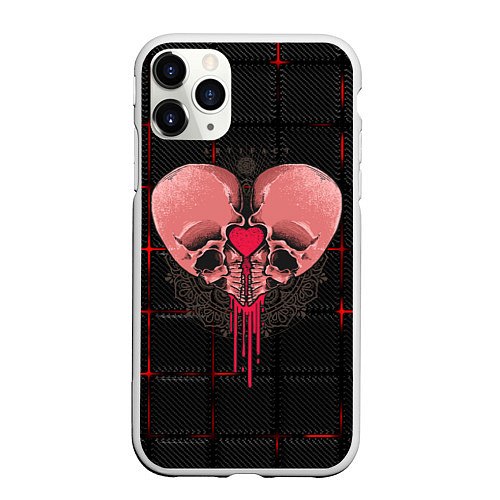 Чехол iPhone 11 Pro матовый Halloween love / 3D-Белый – фото 1