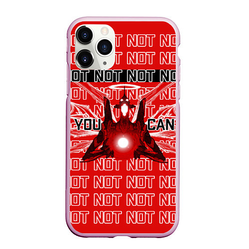 Чехол iPhone 11 Pro матовый Evangelion Eva 01 You can not / 3D-Розовый – фото 1