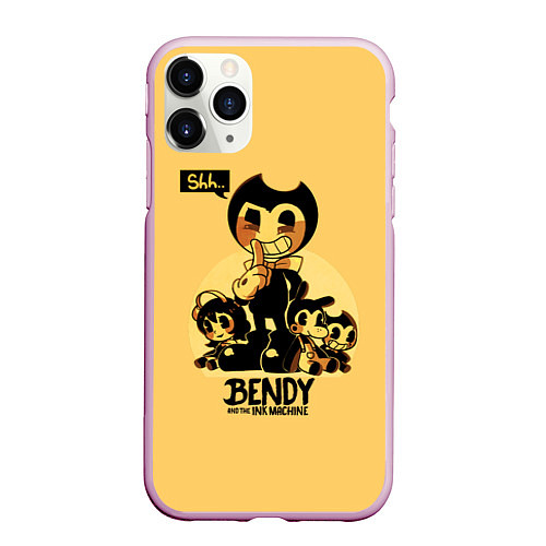 Чехол iPhone 11 Pro матовый Bendy And The Ink Machine / 3D-Розовый – фото 1