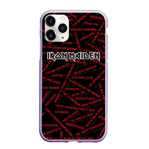 Чехол iPhone 11 Pro матовый IRON MAIDEN SONGS Z / 3D-Светло-сиреневый – фото 1