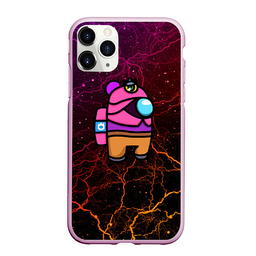 Чехол iPhone 11 Pro матовый Among Us x Brawl Stars / 3D-Розовый – фото 1