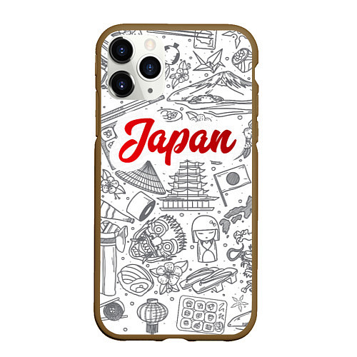 Чехол iPhone 11 Pro матовый Япония Z / 3D-Коричневый – фото 1