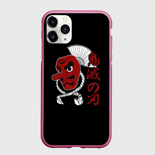Чехол iPhone 11 Pro матовый Маска Сакондзи / 3D-Малиновый – фото 1