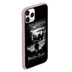 Чехол iPhone 11 Pro матовый Атака на титанов, цвет: 3D-розовый — фото 2