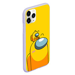 Чехол iPhone 11 Pro матовый AMONG US YELLOW, цвет: 3D-светло-сиреневый — фото 2