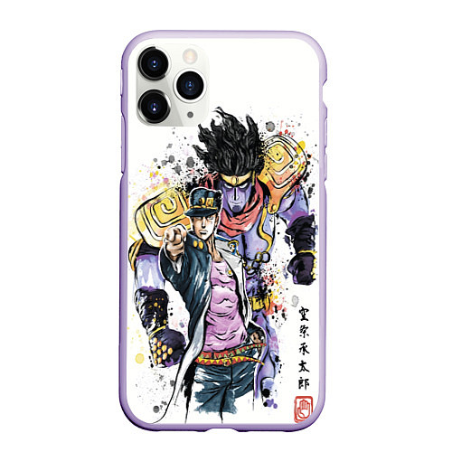 Чехол iPhone 11 Pro матовый JOJO / 3D-Светло-сиреневый – фото 1