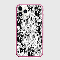 Чехол iPhone 11 Pro матовый GHOSTEMANE, цвет: 3D-малиновый