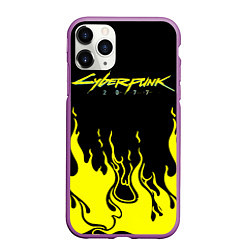 Чехол iPhone 11 Pro матовый CYBERPUNK 2077, цвет: 3D-фиолетовый