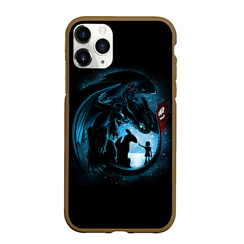 Чехол iPhone 11 Pro матовый Как приручить дракона / 3D-Коричневый – фото 1