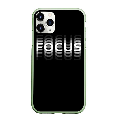 Чехол iPhone 11 Pro матовый FOCUS: WHITE / 3D-Салатовый – фото 1