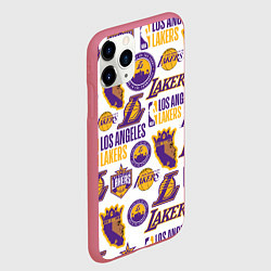 Чехол iPhone 11 Pro матовый LAKERS LOGO, цвет: 3D-малиновый — фото 2