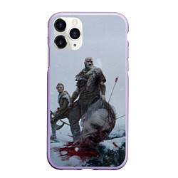 Чехол iPhone 11 Pro матовый God of War, цвет: 3D-светло-сиреневый