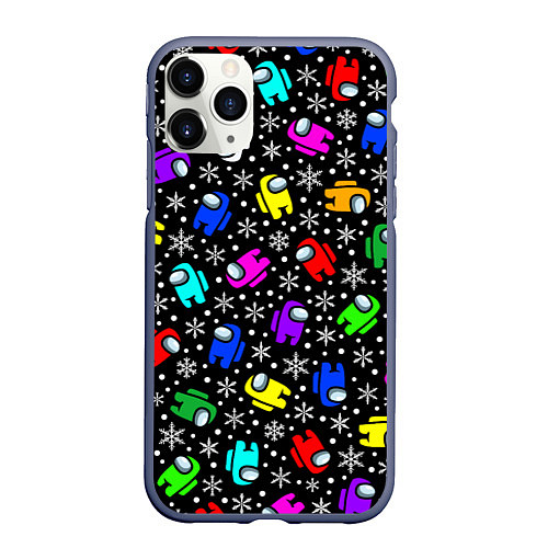 Чехол iPhone 11 Pro матовый Snowfall impostors / 3D-Серый – фото 1