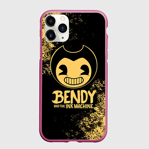 Чехол iPhone 11 Pro матовый Bendy And The Ink Machine / 3D-Малиновый – фото 1