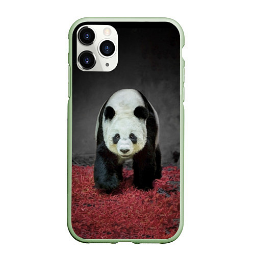 Чехол iPhone 11 Pro матовый ПАНДА / 3D-Салатовый – фото 1