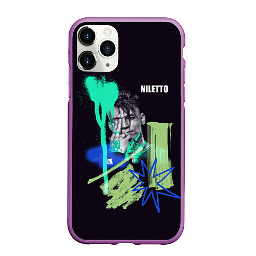 Чехол iPhone 11 Pro матовый Niletto / 3D-Фиолетовый – фото 1