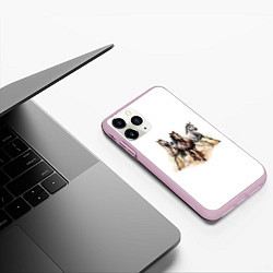 Чехол iPhone 11 Pro матовый Лошади, цвет: 3D-розовый — фото 2