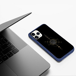 Чехол iPhone 11 Pro матовый Череп, цвет: 3D-тёмно-синий — фото 2